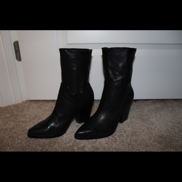 Leather black wedges size 6 - Picture 3 of 6